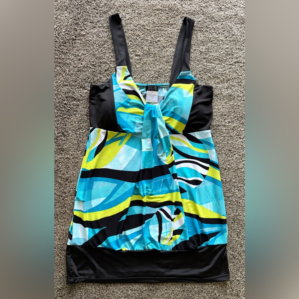 Vibrant Blue and Green Ladies tank top